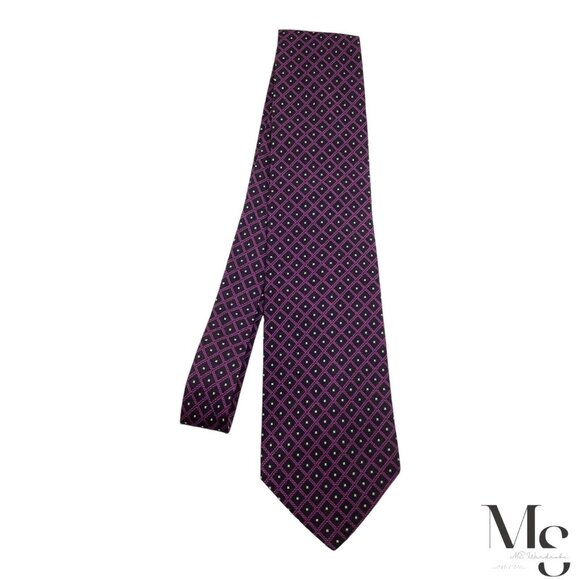 FAÇONNABLE Purple Geometric Silk Tie Hand Made In France W: 3.75" EX COND - Picture 5 of 5